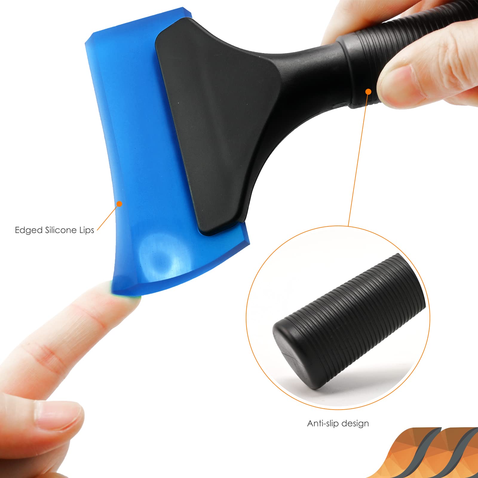 EHDIS 5 Blue Rubber Squeegee - Window Tint Windshield Scraper for Car, Glass, Mirror, Shower, Bathroom Cleaning