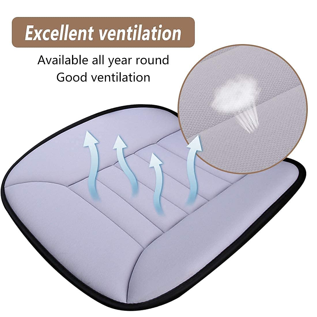 Myfamirea Car Seat Cushion Pad Comfort Seat Protector For Car Driver Seat Office Chair Home Use Memory Foam Seat Cushion With No