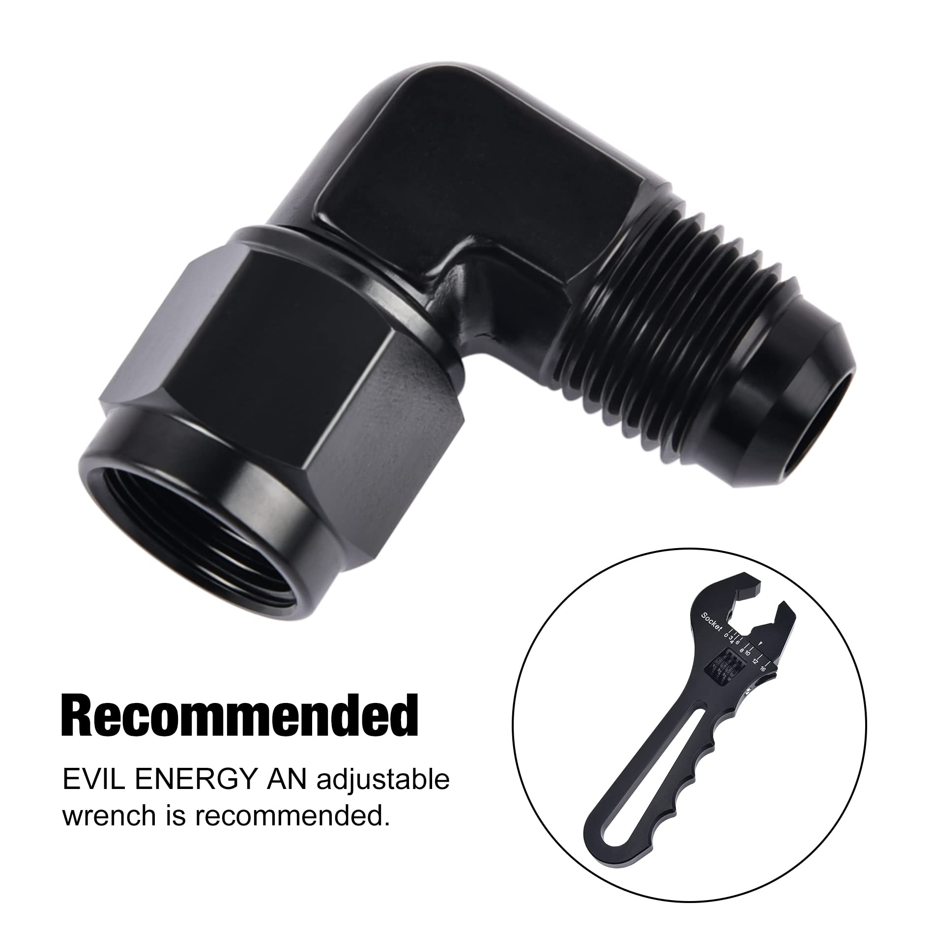Evil Energy An Female To An Male Flare Swivel Fitting Adapter Aluminium Black