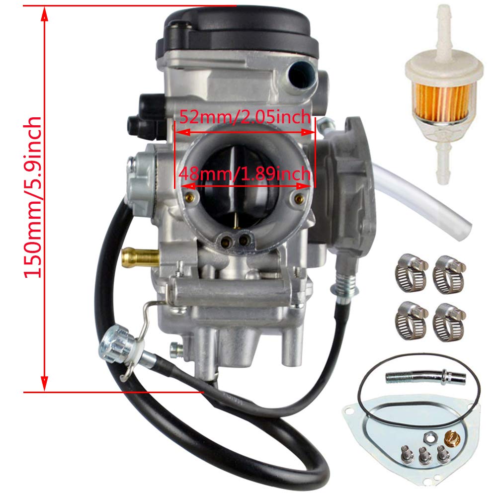 LIYYOO YFM400 Carburetor Kit for Yamaha Big Bear, Wolverine, Kodiak, Grizzly 400 ATV (2000-2006) with Air & Fuel Filters