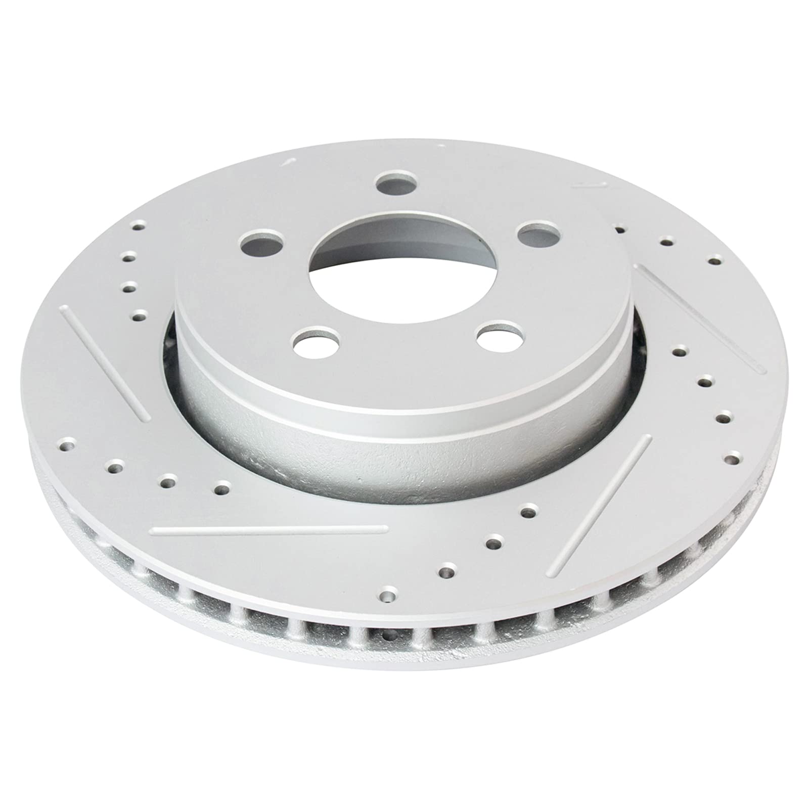 Trq Front Performance Brake Rotors Set Premium G-Coated Cross Drilled & Slotted Compatible With 2007-2011 Dodge Nitro 2008-2012