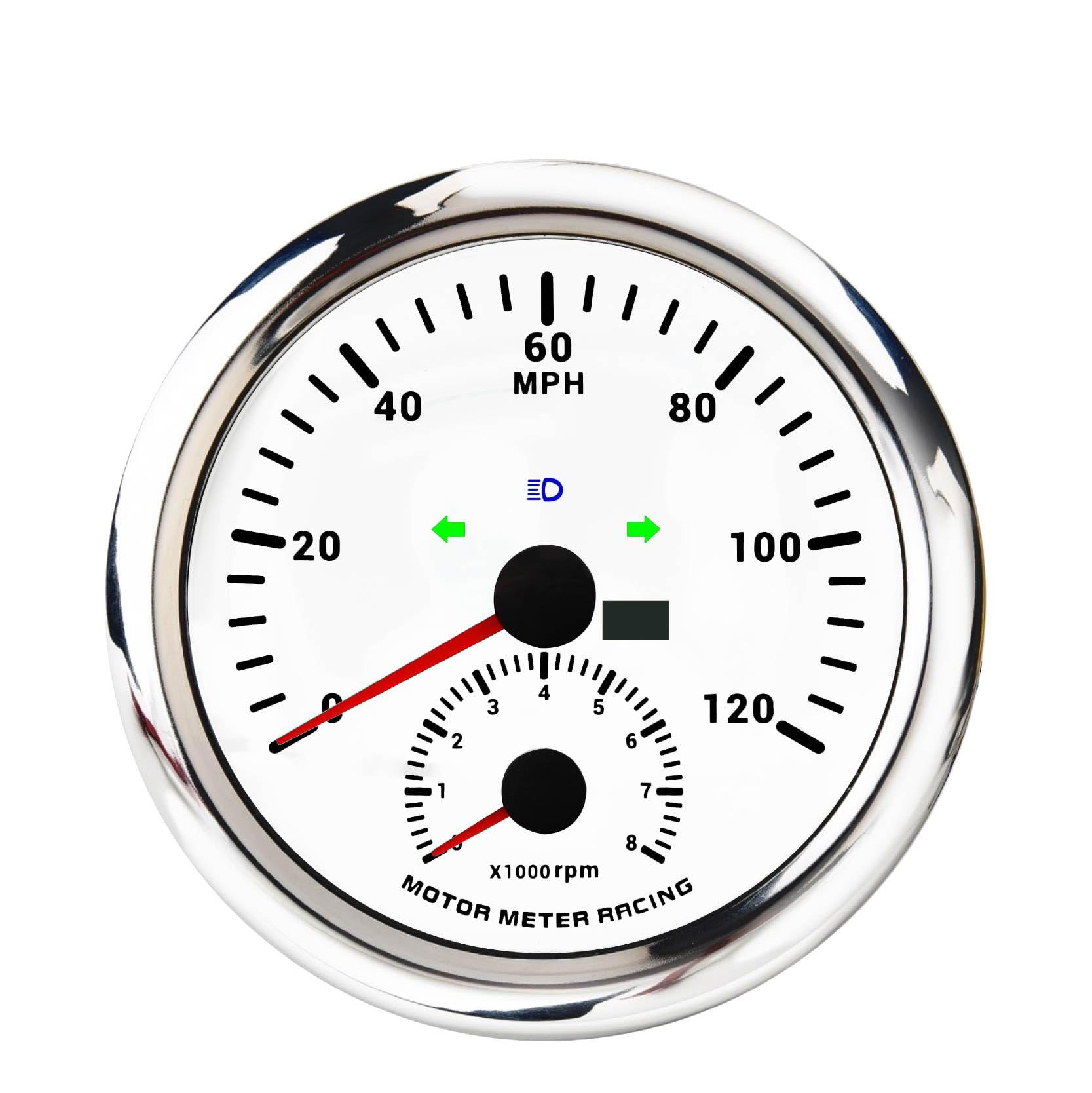 Motor Meter Racing W Pro 110Mm 4-3/8'' 2 In 1 Gps Speedometer Tachometer Digital Odometer Mileage & Trip Meter With Turn Signal