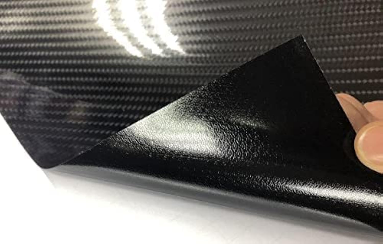 Rockrose 7D Super Glossy Black Carbon Fiber Vinyl Wrap, Anti-Wrinkle, Air Release Automotive Bubble Wrap, Self Adhesive Car Viny