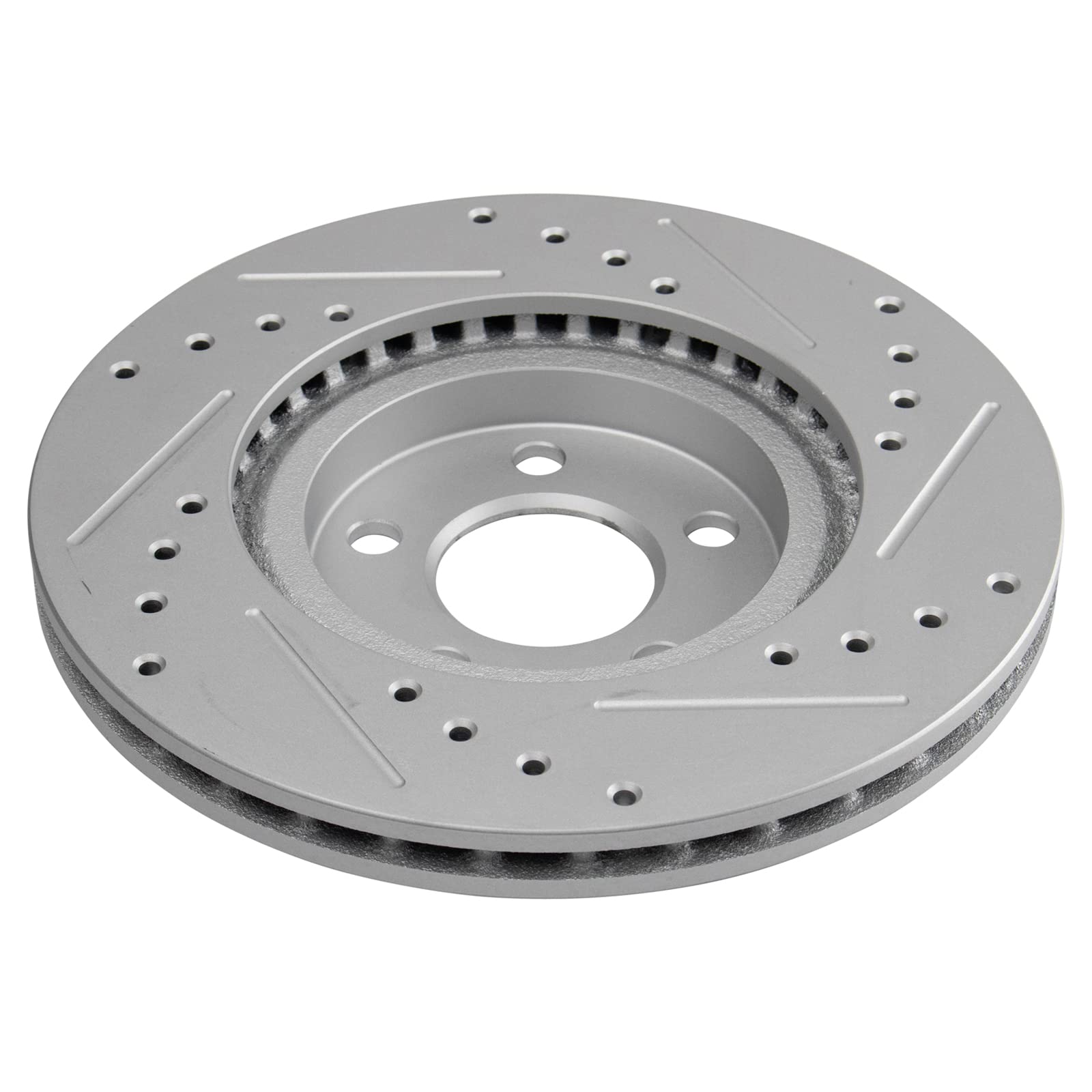 Trq Front Performance Brake Rotors Set Premium G-Coated Cross Drilled & Slotted Compatible With 2001-2010 Chrysler Pt Cruiser