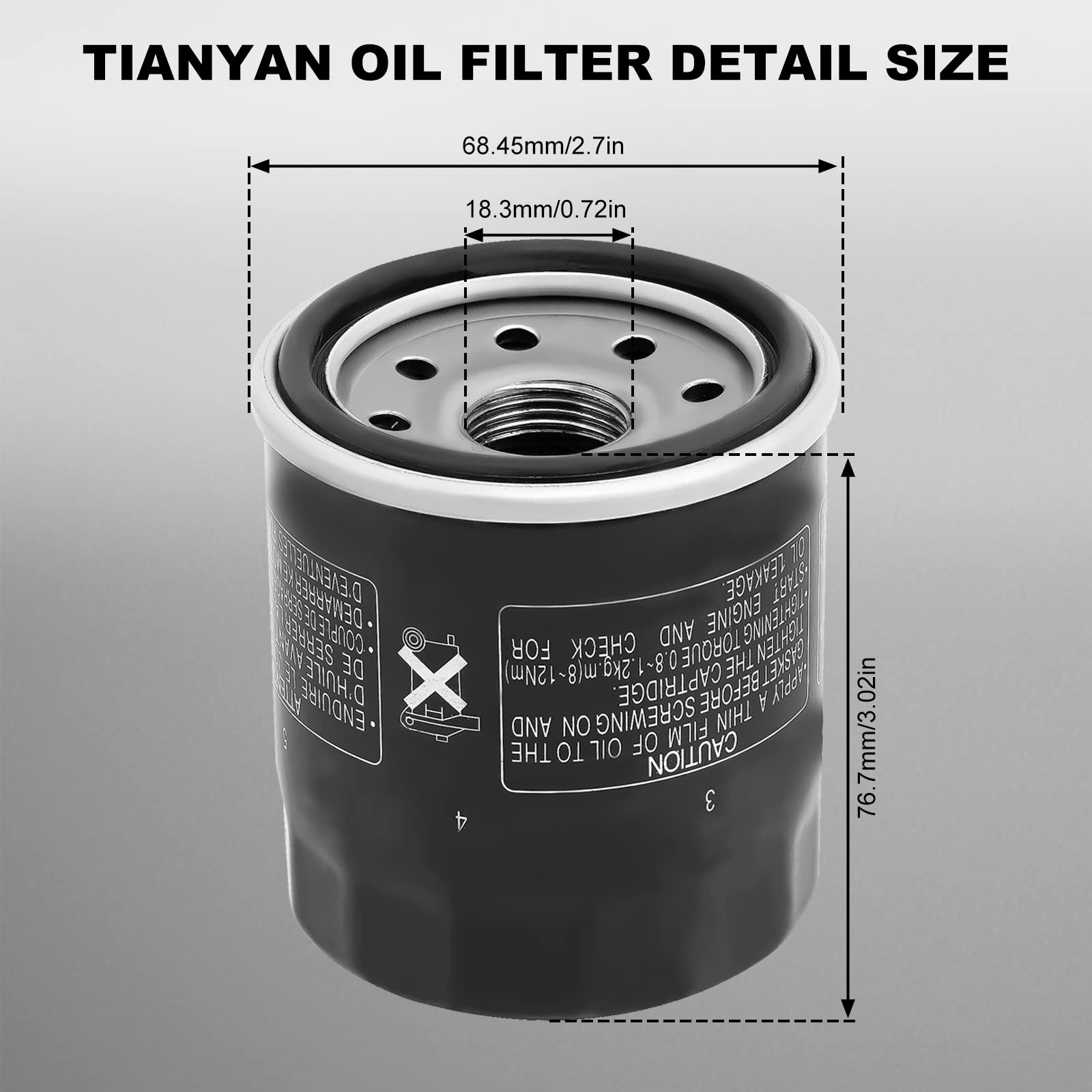 TIANYAN 2520799 3084963 Oil Filter for Polaris Sportsman 500 450 400 335/ Ranger 400 500/ Trail Boss 325 330/ Trailblazer 330/ X