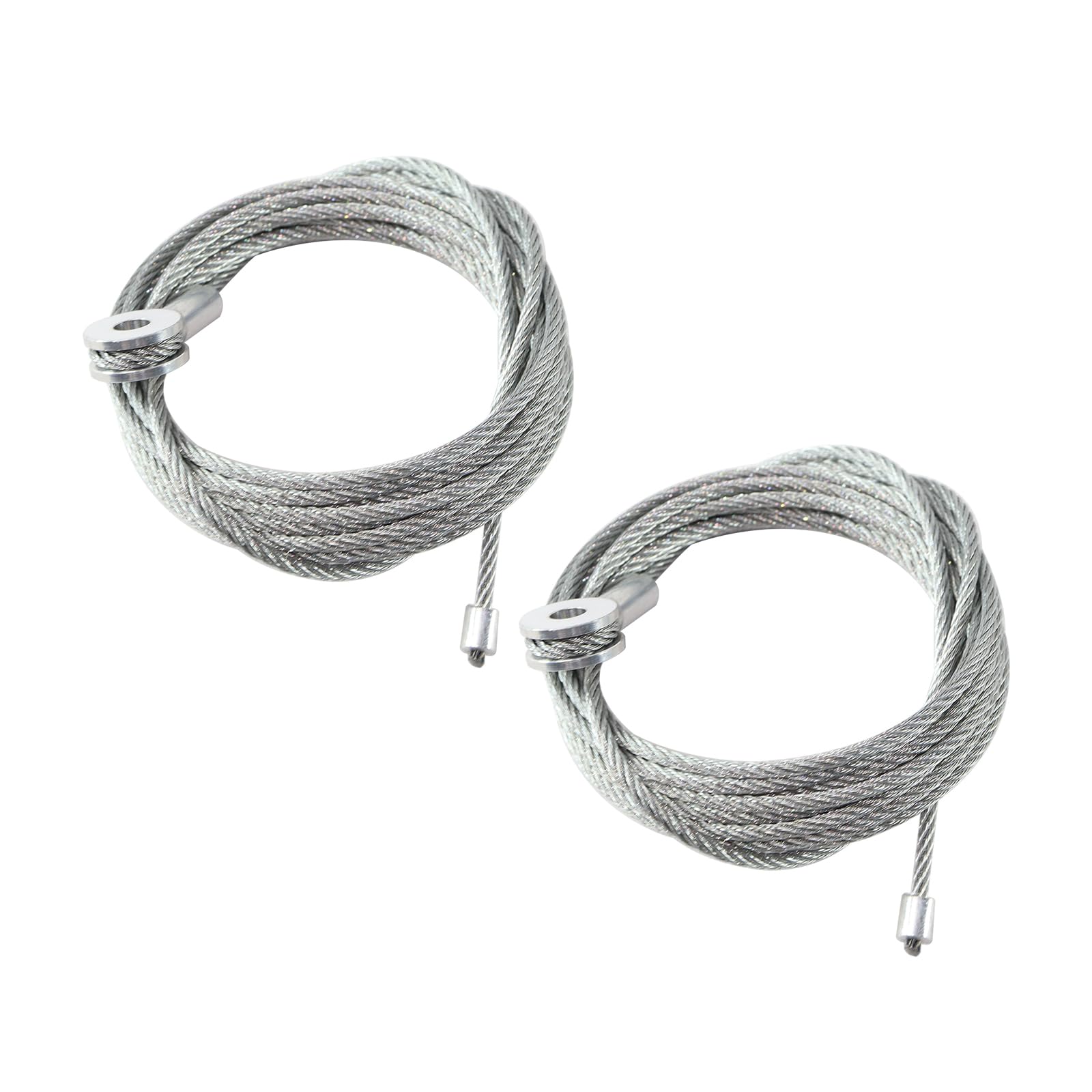 LAFORMO Cargo Trailer Ramp Door Cable Replacement Kit, Silver, 150 Inch, Model LFMOT001558, Pair (2) Cables
