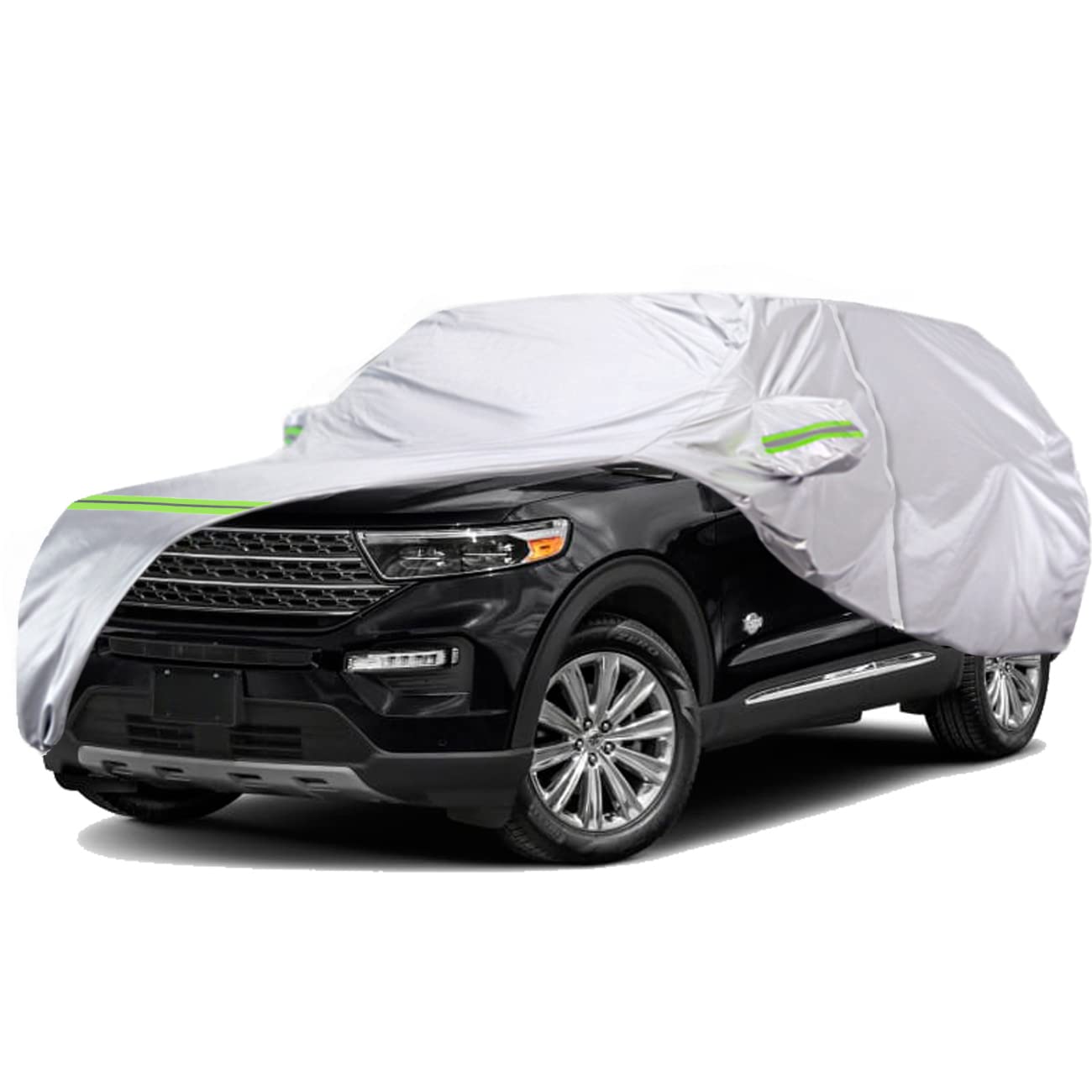 Tucarest 6-Layers Premium Full Car Cover Hard Shell Zipper Design Waterproof All Weather Weatherproof Uv Sun Protection Snow Dus