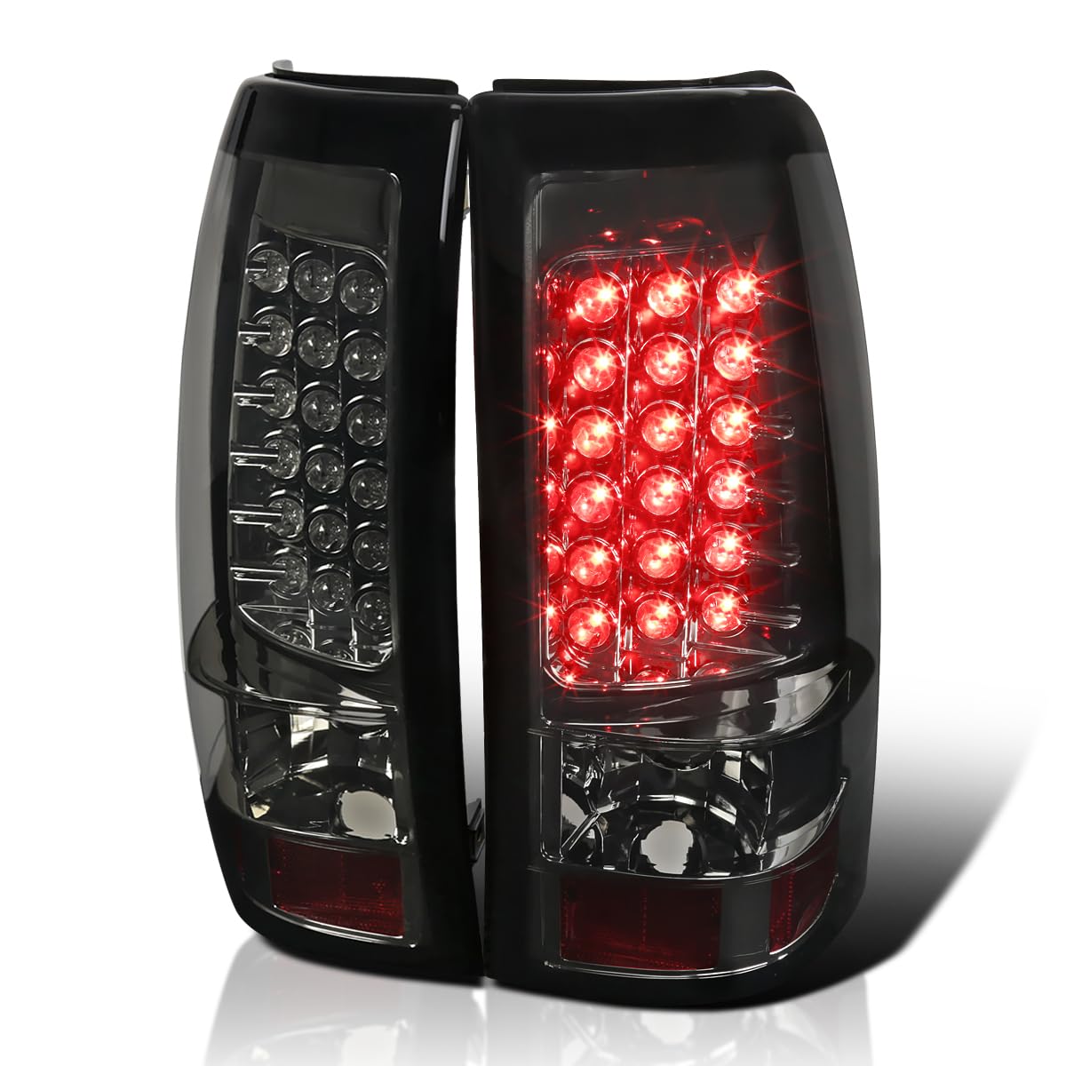 Spec-D Tuning Smoke Lens Led Tail Lights Compatible With 1999-2002 Chevy Silverado 1500/1500Hd/2500/2500Hd/3500 Sierra Models Le