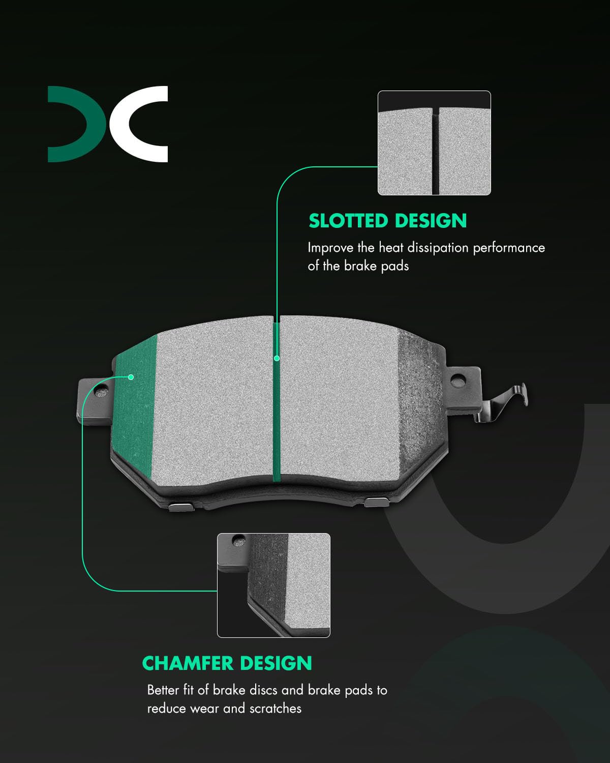 Scitoo D969 D905 Front Rear Ceramic Brake Pads Sets Fit For Infiniti Fx35 03-05,For Infiniti Fx45 03-05,For Nissan Altima 05-06,