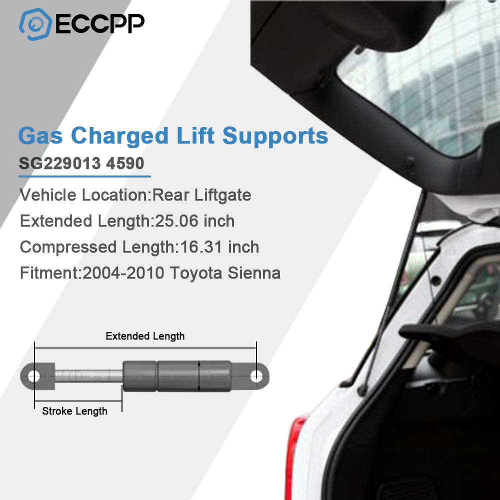 Eccpp Rear Liftgate Hatch Lift Supports Gas Springs Struts Shocks For Toyota Sienna 2004-2010 Compatible With 4590 Strut Set Of 2