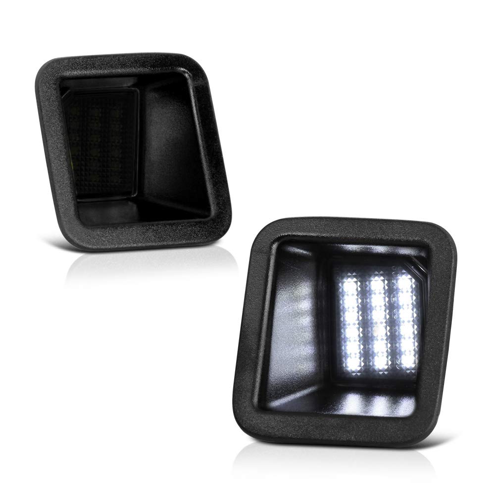 Vipmotoz Full Led Smoked Lens License Plate Light Tag Lamp Housing Assembly Replacement Pair For 2017-2022 Ford F250 F350 F450 S