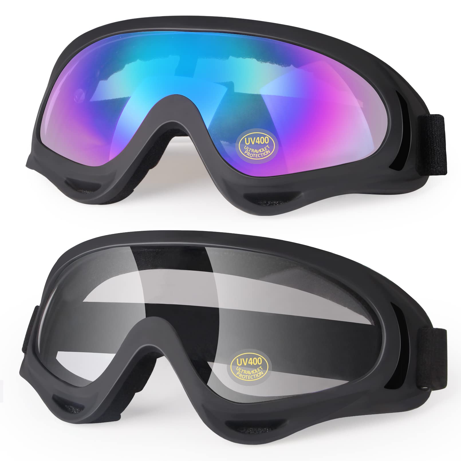 LMAVAG ATV Goggles Dirt Bike Goggles Motorcycle Motocross Goggles Riding Off-Road Goggles Racing MX Bike Goggles UV400 Anti-Fog 
