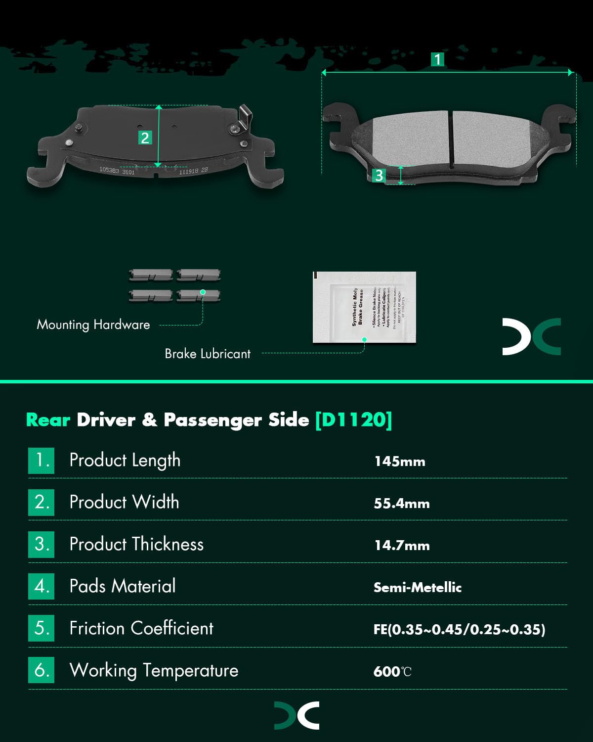 Ceramic Brake Pads Kits,Scitoo 8Pcs Brakes Pads Set Fit For 2006-2010 For Hummer H3,2009-2010 For Hummer H3T