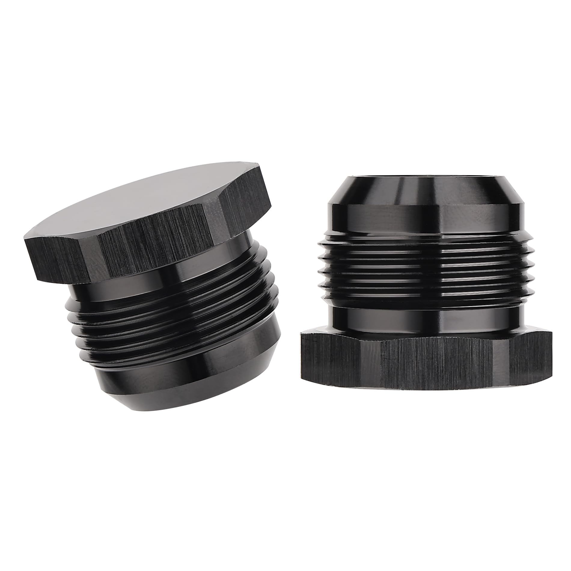 EVIL ENERGY 16AN Male Flare Blanking Plug Fitting Adapter Hex Aluminum Black,Pack of 2