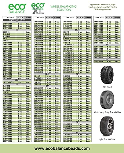 Eco Balance 08-Ecoxl4 Eco Xl Extreme Condition Tire/Wheel Balancing Beads - Off-Road Vehicles, Light Duty Truck Tires, (4) 8Oz B