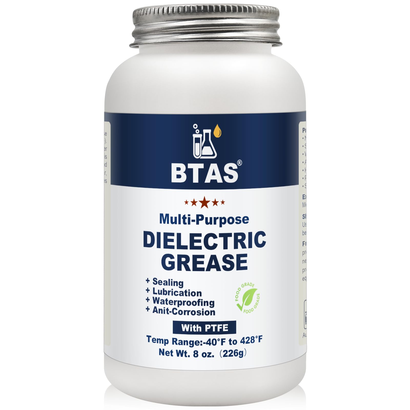 BTAS Dielectric Grease for Automotive Connectors, 8 oz Silicone Paste, Model XG800, Corrosion Preventer with PTFE