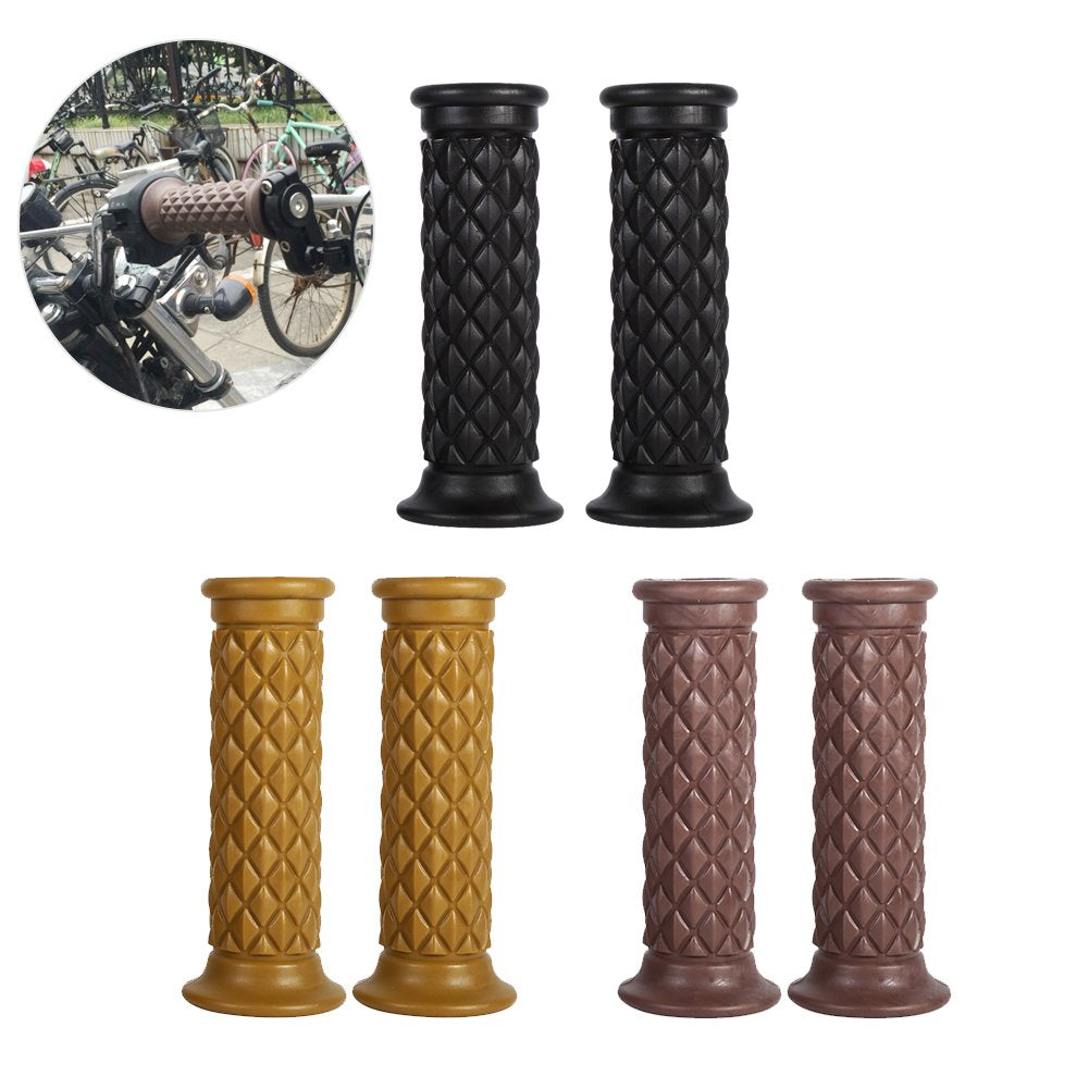 Anauto Motorcycle Handlebar Grips 1 Pair 7/8'' and 1'' Anti-Slip Rubber Motorcycle Handlebar Hand Grips 22mm Bar Open End Hot Un