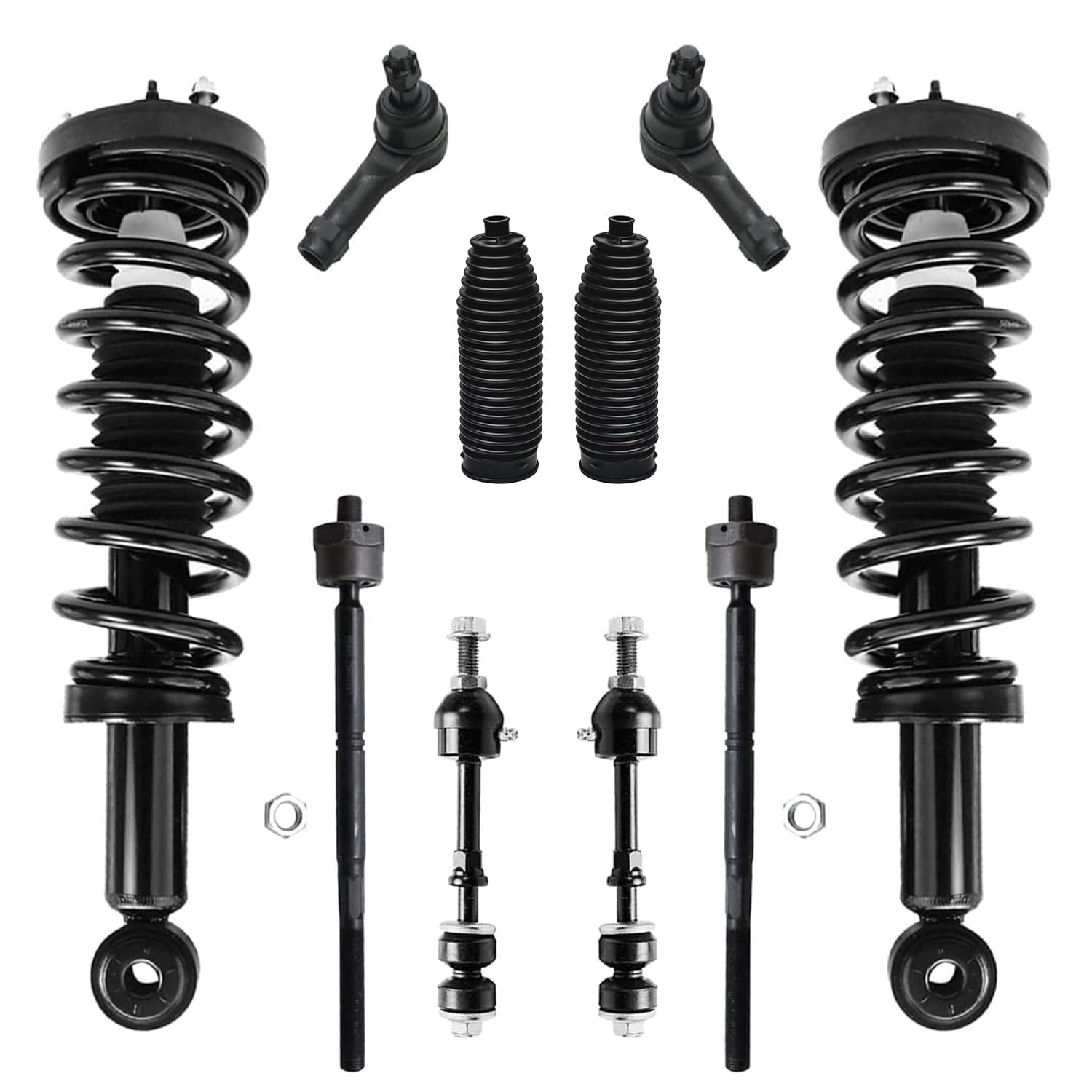Detroit Axle - 2WD Front Suspension Kit for Ford F-150 Lincoln Mark LT 2005-2008, 2 Ready Struts 2 Sway Bars 4 Inner Outer Tie R