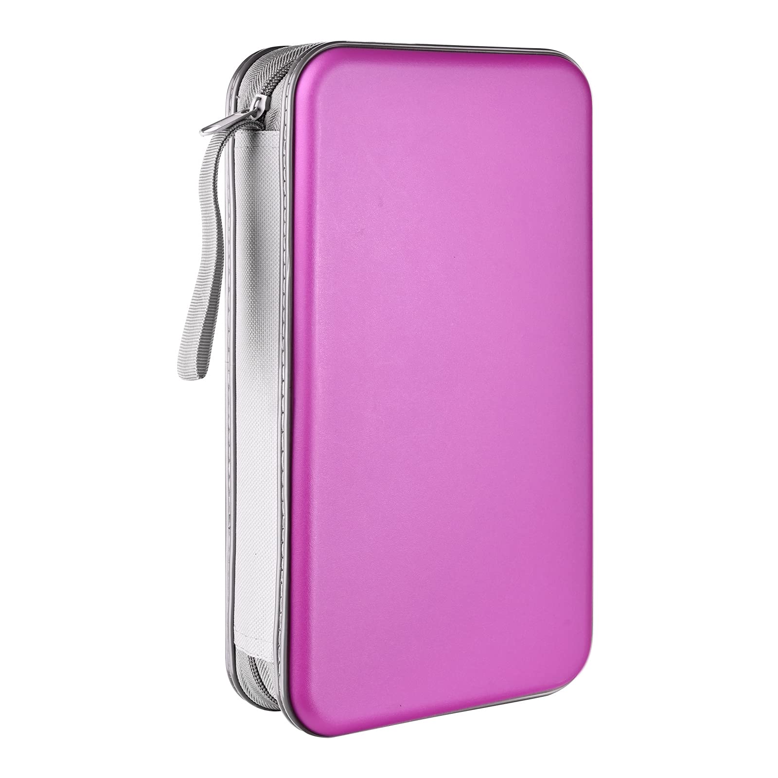 Liovode Dvd Case, 96 Capacity Cd Case Portable Cd Case Holder Storage Hard Plastic Dvd Cd Wallet Holder Organizer For Car(Purple