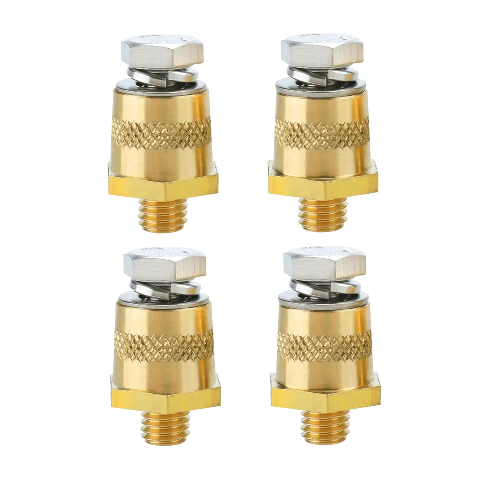 Ampper 3/8-16 Thread Male Brass Side Post Battery Charging Post Terminals, Standard Side Post 3/8 Battery Post Adapter (+/-) wit