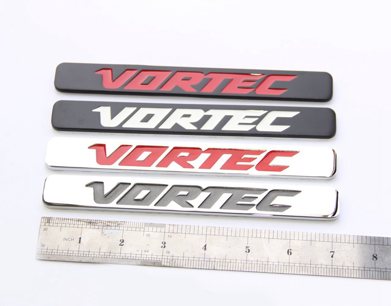 Yoaoo Vortec Emblems Badge 2-Pack for Silverado Truck, Chrome with Black, Metal, Model CS062-2-VortecCHBK