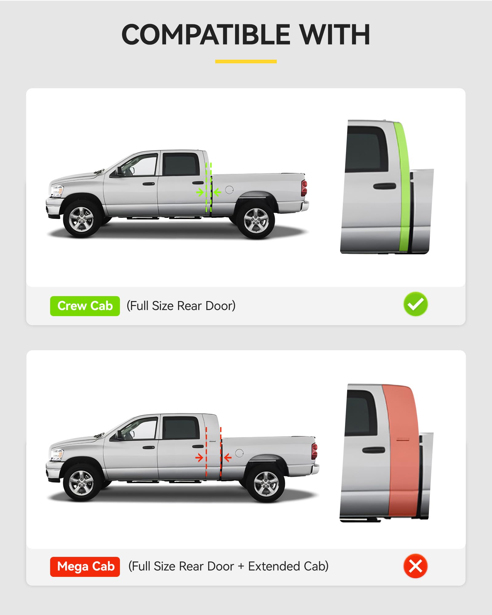 3W Floor Mats for 2019-2025 Ram 2500/3500 Crew Cab, All Weather TPE, Custom Fit, Black, Model 3W-DR2500
