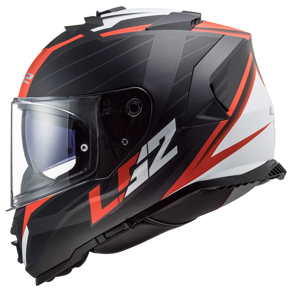 LS2 Helmets Assault Full Face Motorcycle Helmet - Nerve Matte Black/Red, X-Small, Kinetic Polymer Alloy, Model 800-1111