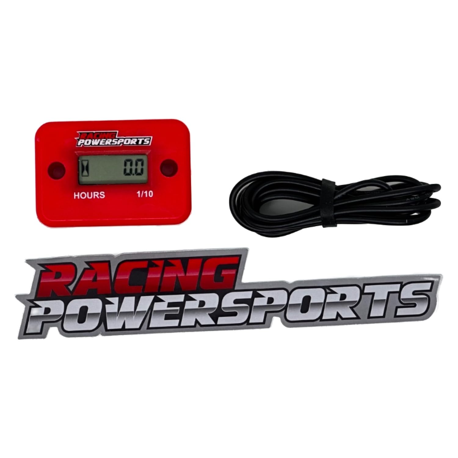 Racingpowersports Digital Hour Meter Motorcycle Atv Snowmobile Marine Dirt Bike (Red)