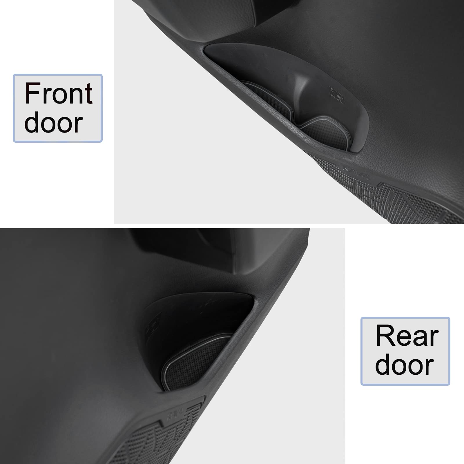 JDMCAR Cup Holder Inserts Kit for Toyota RAV4 2019-2023, Rubber, Gray Trim, 15 PC Set