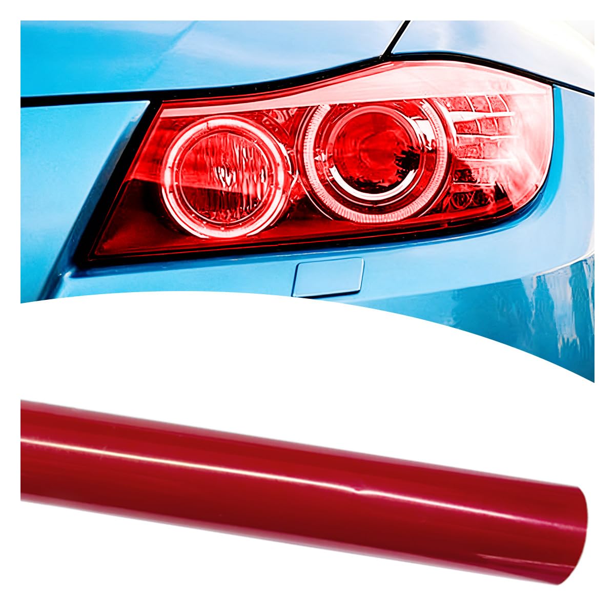 Craedli 11.88  48 Inches Car Light Tint Film, Self-Adhesive Car Headlight Taillight Fog Brake Light Vinyl Wrap Protector Film, C