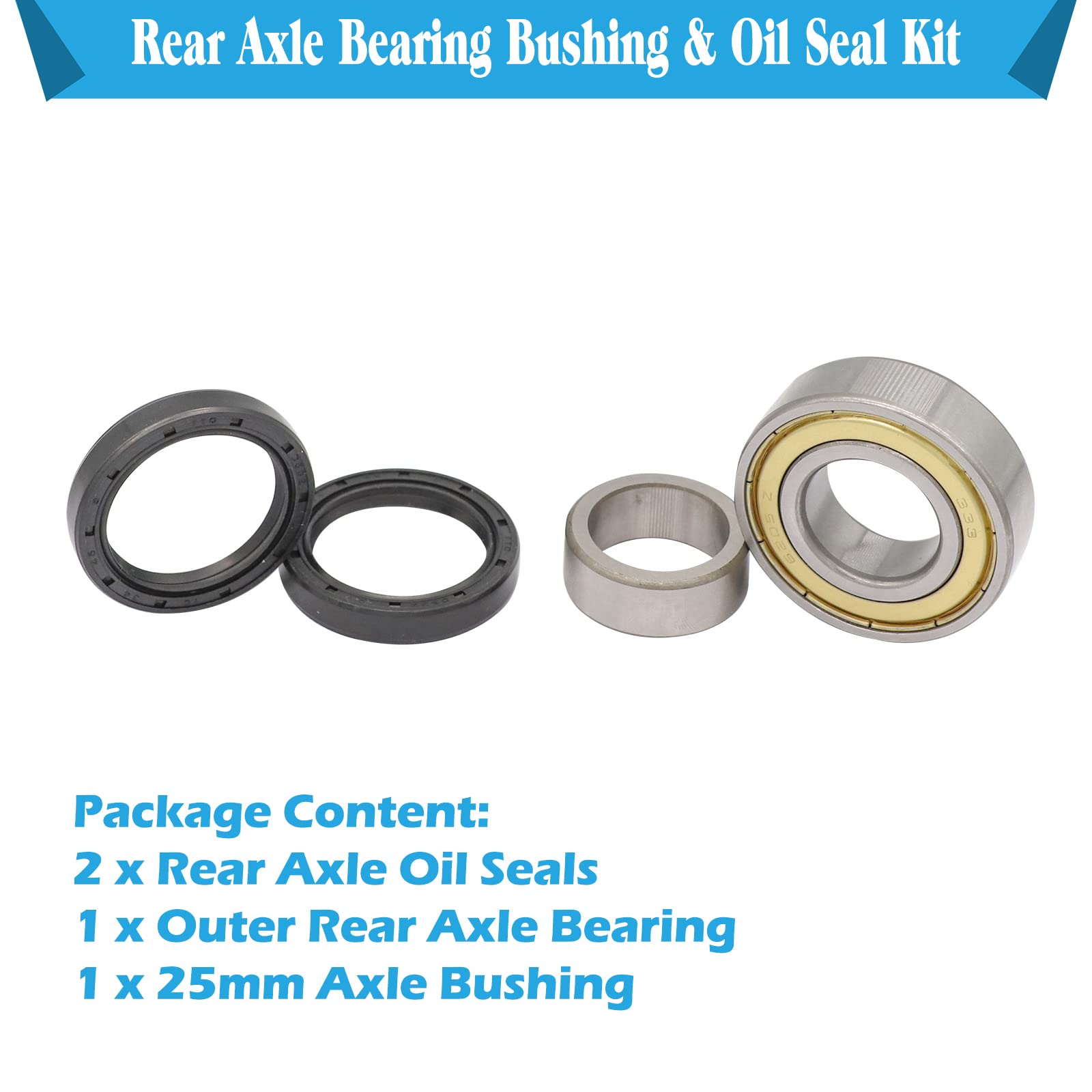Cartclan Rear Axle Bearing Bushing & Oil Seal Kit For Club Car Ds & Precedent 1986-2014 Electric Golf Cart Oem 1011291 1014207 1