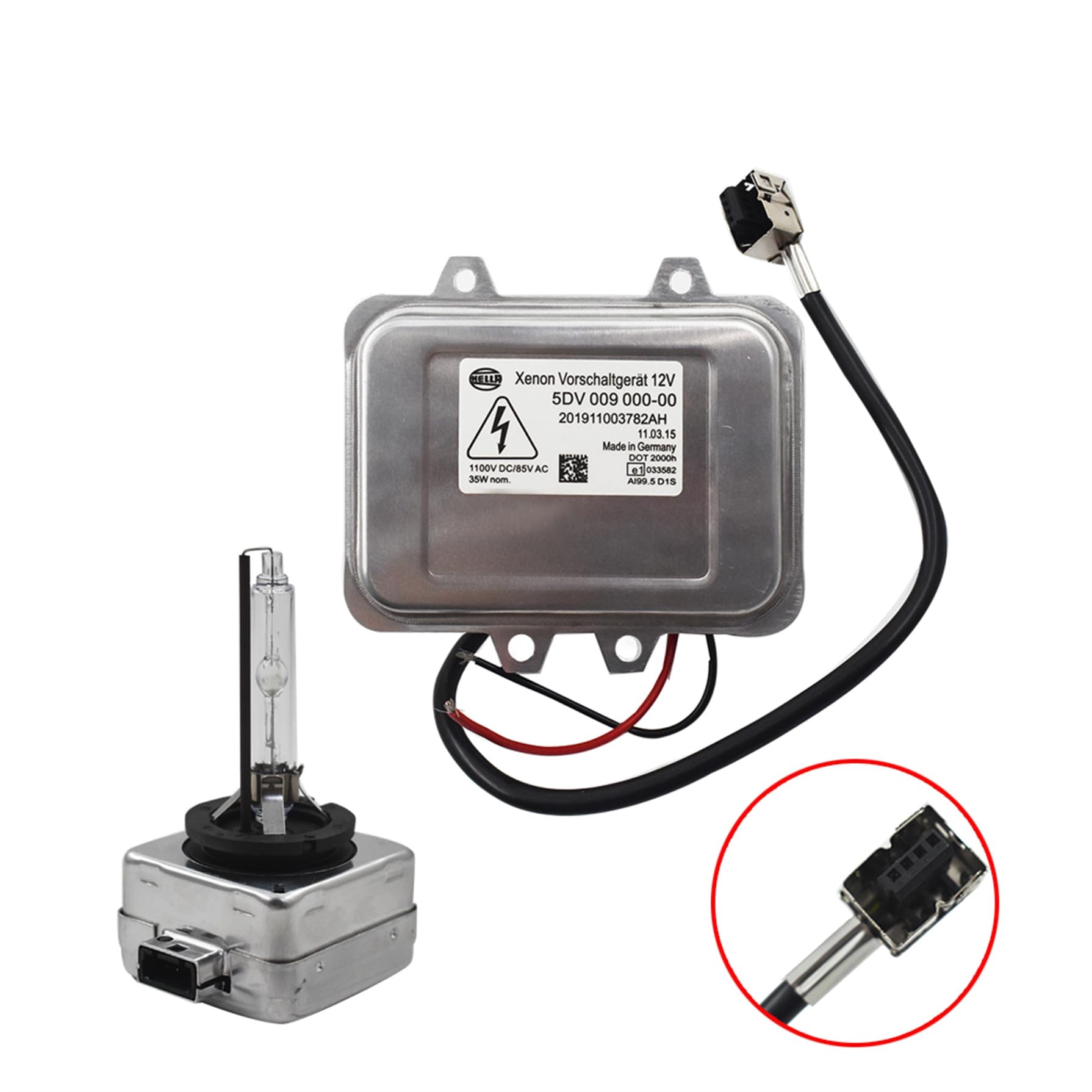 GXYWADY HID Headlight Xenon Ballast with Igniter and D1S Bulb Replacement for 2007-2014 Escalade 2006-2009 E60 2008-2014 Town Co