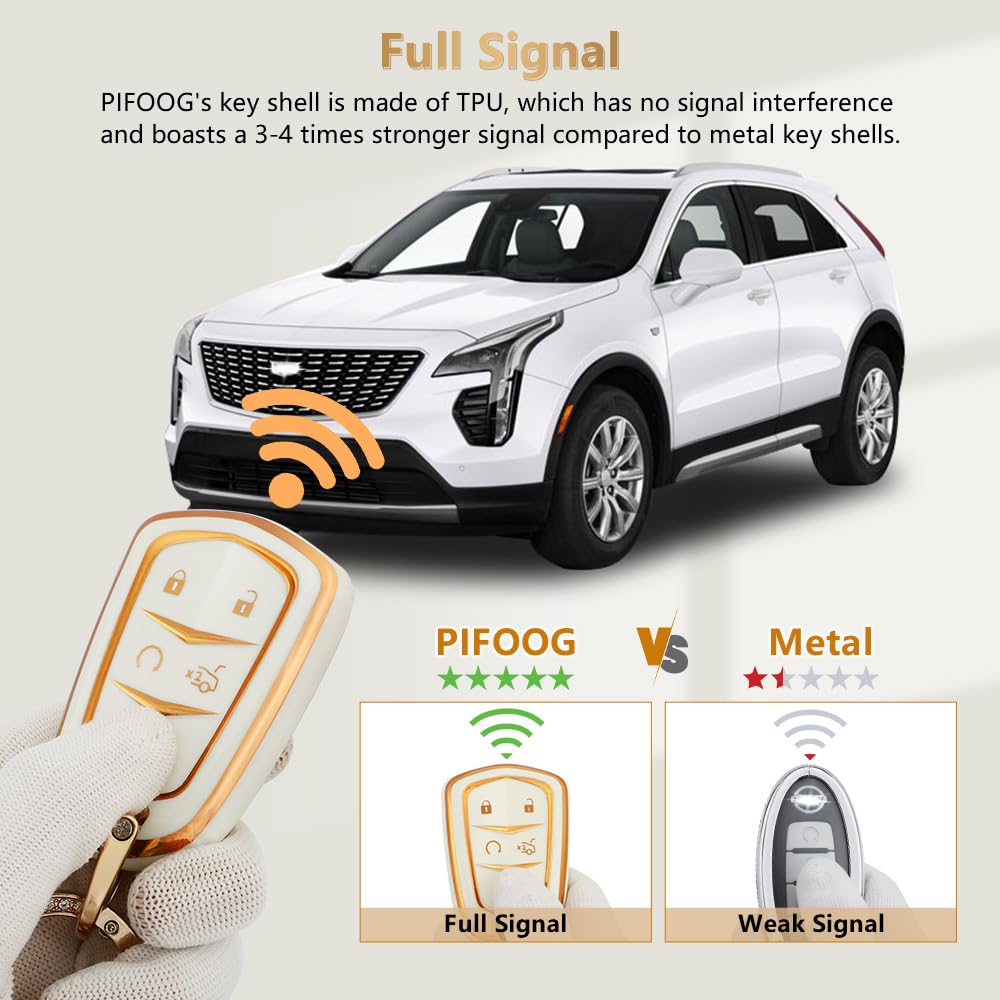 Pifoog Key Fob Cover Accessories For Cadillac Premium Tpu Keys Case Shell Keychain For Cadillac Xt5 Xt6 Xt4 Cts Ct6 Ats Srx Xts