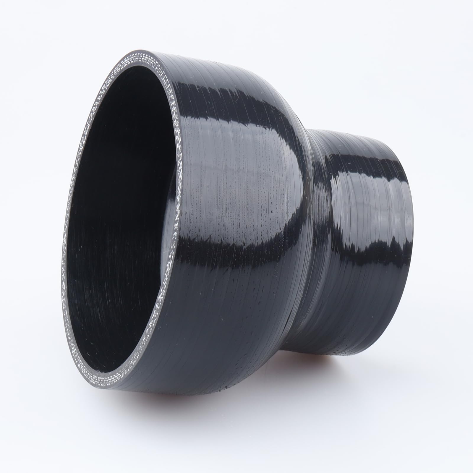 AC PERFORMANCE Silicone Hose Straight Reducer, ID 4.5" to 3", Black, 4-Ply Reinforced, 3" Length