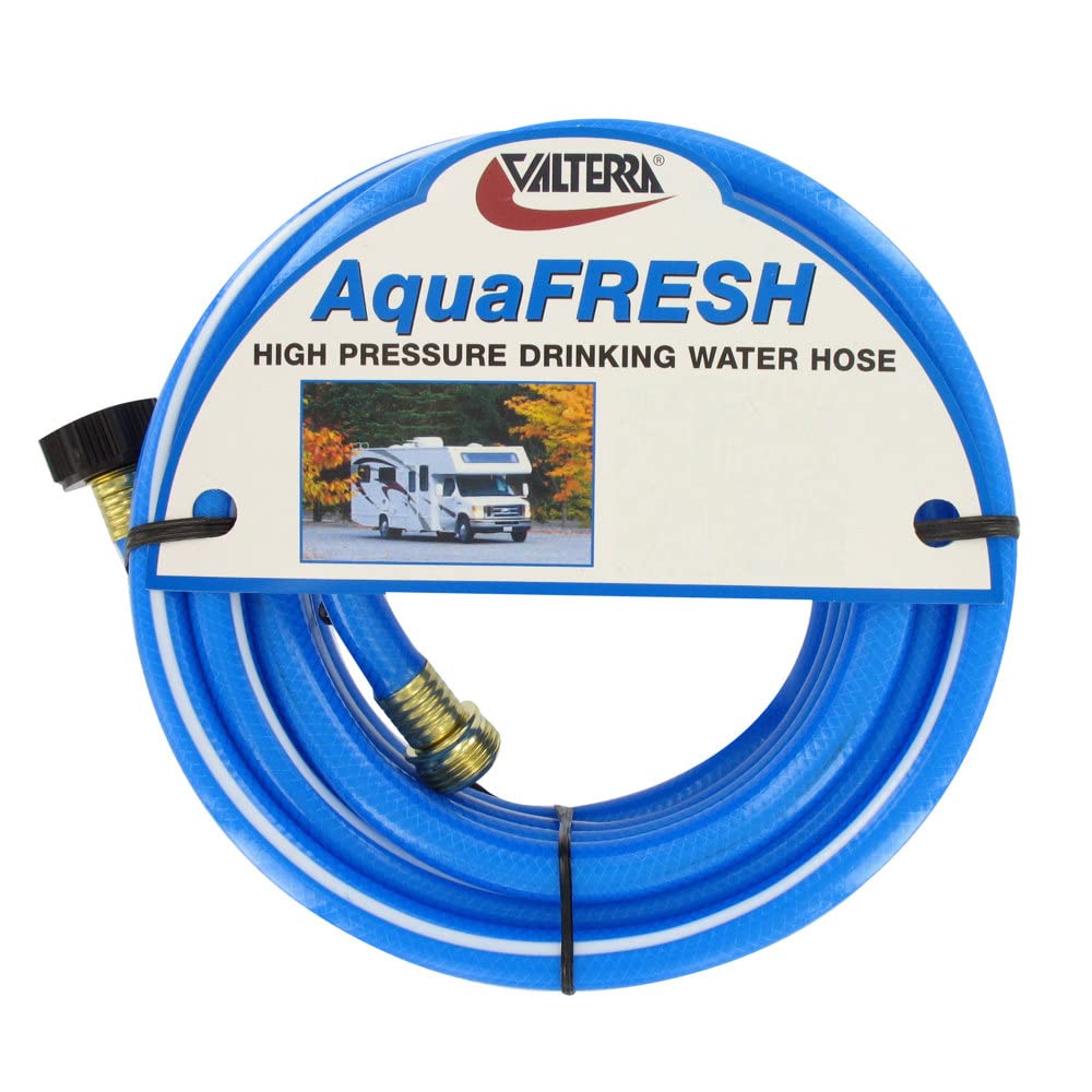 Valterra AquaFresh High Pressure Drinking Water Hose, Water Hose Hookup for RV - 1/2 x 50, Blue
