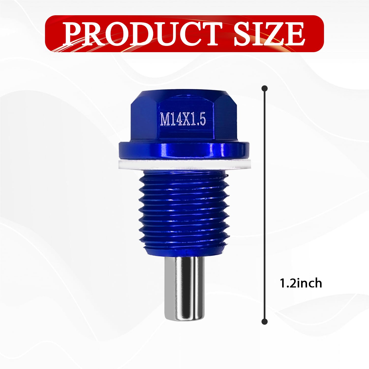 Hirificing M14  1.5 Car Magnetic Oil Drain Plug Removal Tool, Aluminum Alloy Oil Pan Sump Drain Nut Bolt Screw Repair Kit for Mo