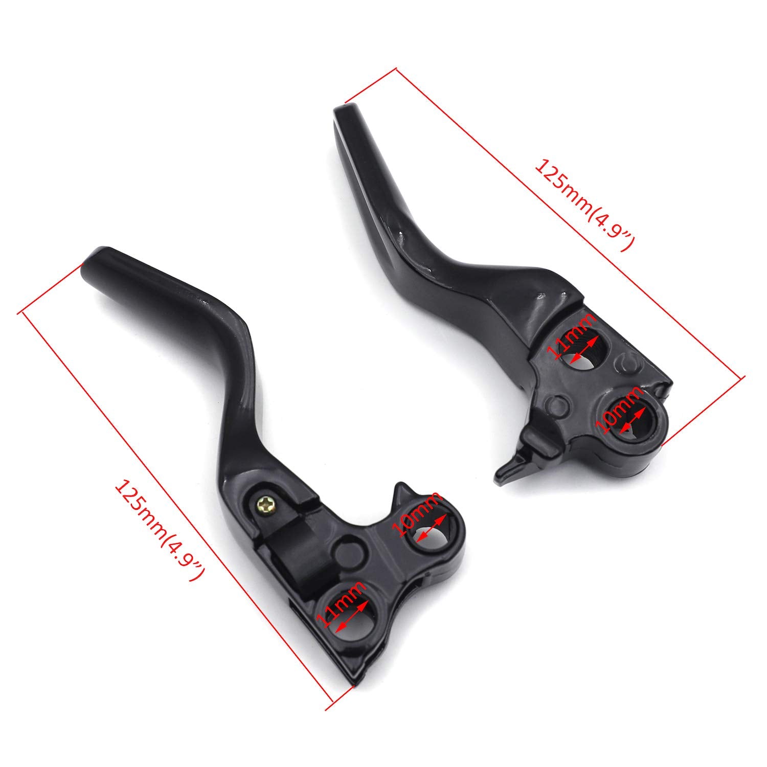 HTTMT- Black Shorty Brake Clutch Levers Compatible with Harley 96-03 XL/96-07 Dyna Touring/96-07 Softail 45075-07 55798-10A [P/N