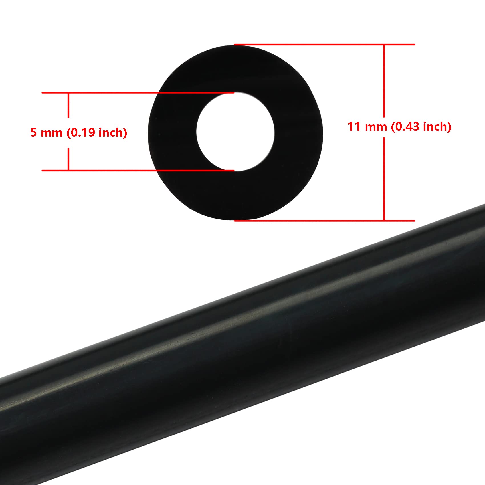 Ucreative 10Ft Id 3/16'' (5Mm) High Temperature Silicone Vacuum Tubing Hose 130Psi Max Pressure Black