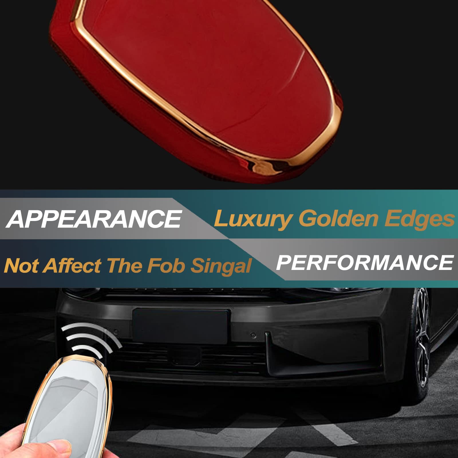 FEYOUN Green TPU Key Fob Cover for Jeep Gladiator Wrangler, Universal Fit, 4 Buttons, Durable Protection Shell Accessories