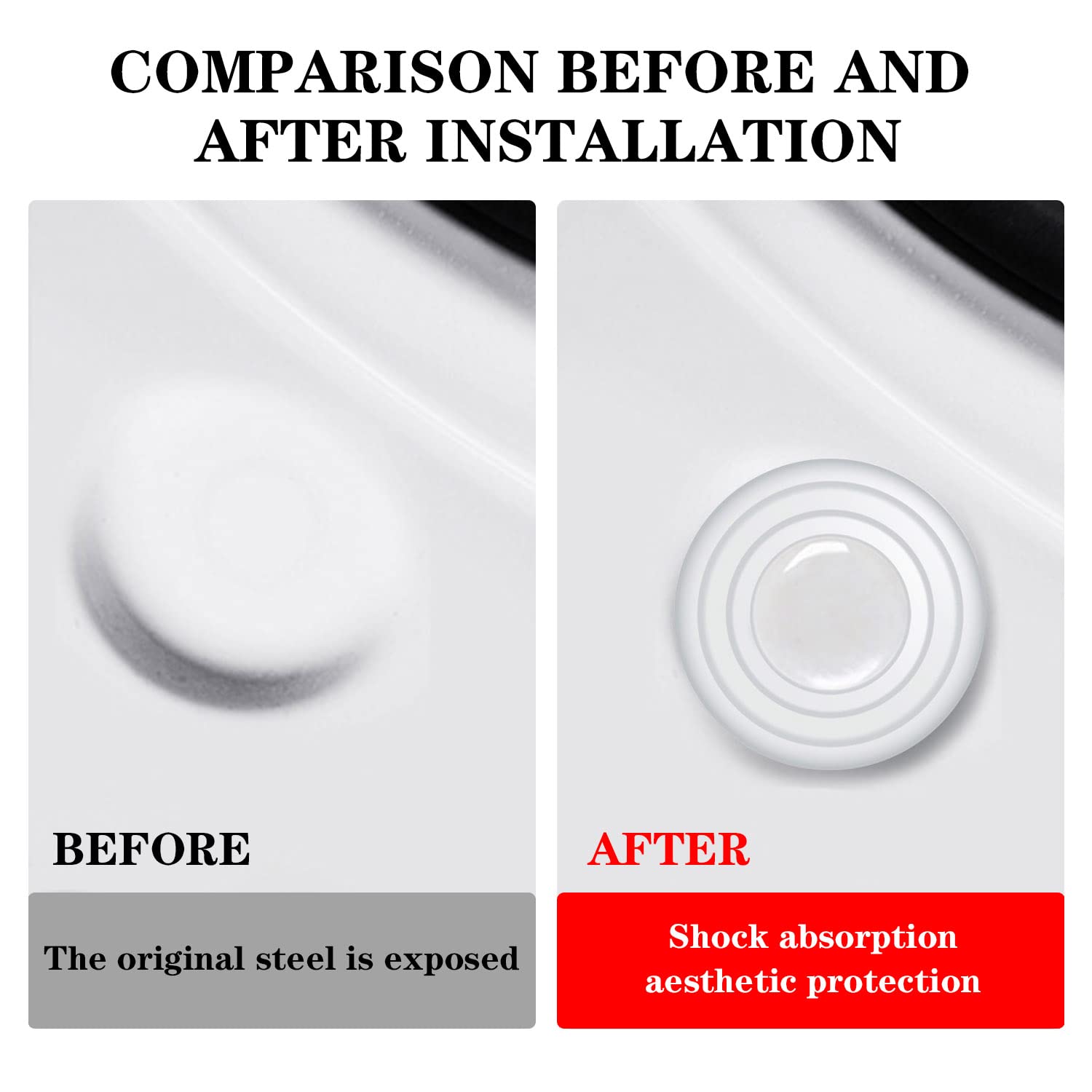 Jeseny 20 Pieces Car Door Anti-Shock Gasket, Pvc Acoustic Cushioning Muffler Mat, Door Side Anti-Collision Protection Sticker, C