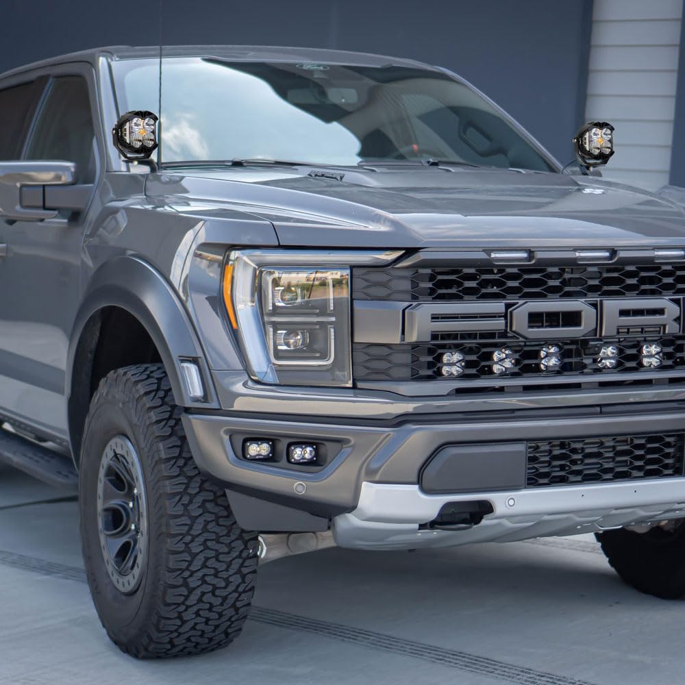 Baja Designs Lp4 Pro Led A-Pillar Light Kit For Ford F-150 Raptor 2021+ Truck (Driving/Combo; Clear)