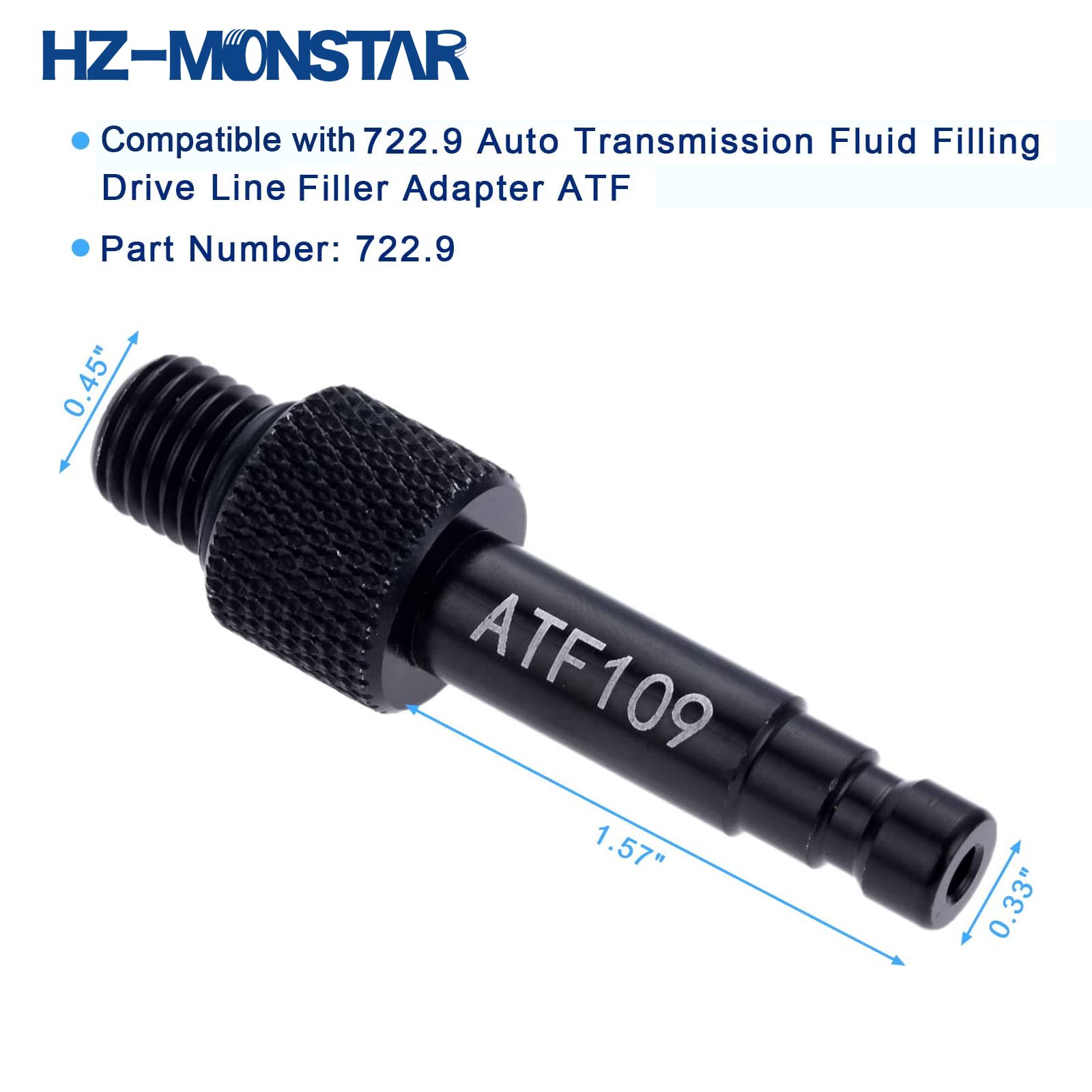 HZ-MONSTAR ATF Fill Adapter for Mercedes Benz 722.9 - Aluminum, Model ATF109, Automatic Transmission Fluid Filling Tool