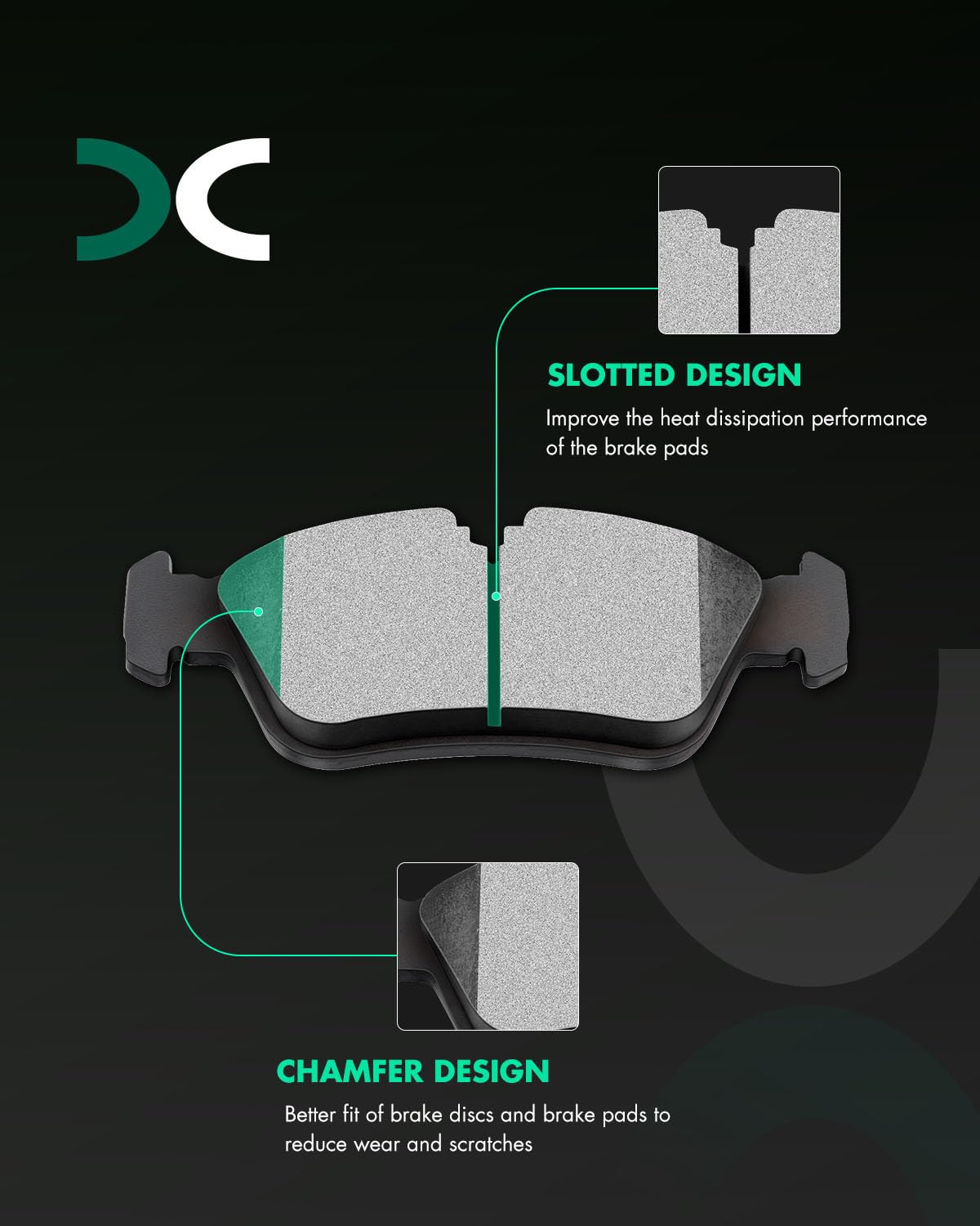 Scitoo D781 D763 Front Rear Ceramic Brake Pads Sets Fit For Bmw 318I 318Is 318Ti 320I 323Ci 323I 323Is 325Ci 325I 325Xi 328Ci 32