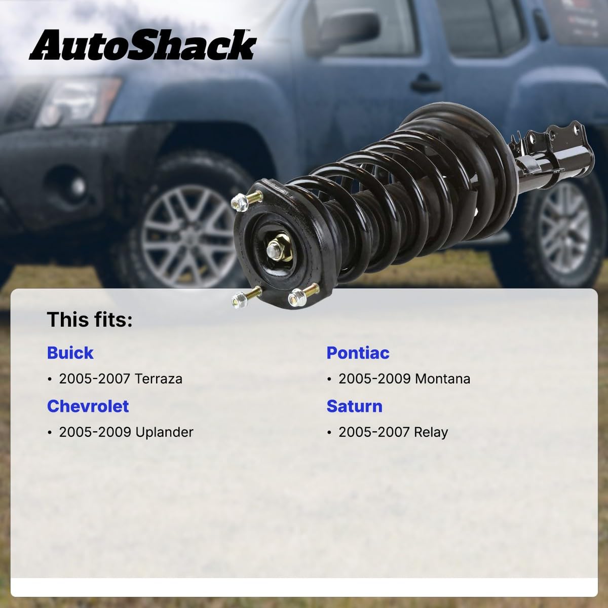 Autoshack Front Complete Struts Coil Springs Assembly Pair Of 2 Driver And Passenger Side Replacement For Saturn Relay Pontiac Montana 2005-2009 Chevrolet Uplander 05-07 Buick Terraza Fwd Cst100278Pr