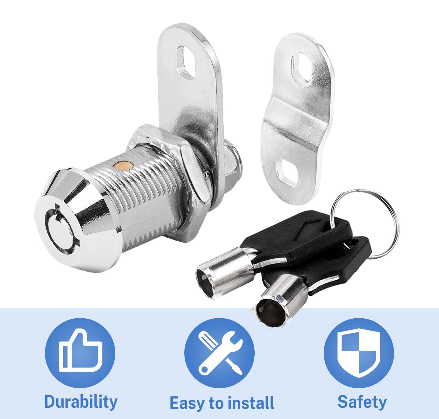 Sissinda Cam Locks RV Storage Locks - Keyed Alike, 1 Inch, Chrome, 6Pack, Fits 3/4" Max Door Thickness