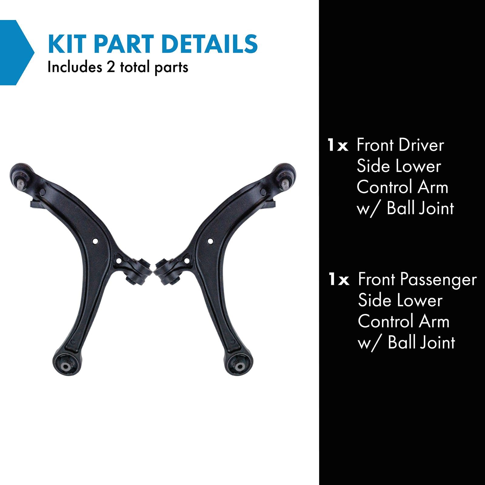 Trq Front Lower Control Arm With Ball Joint Set Driver & Passenger Side Lower Compatible With 2011-2013 Honda Odyssey