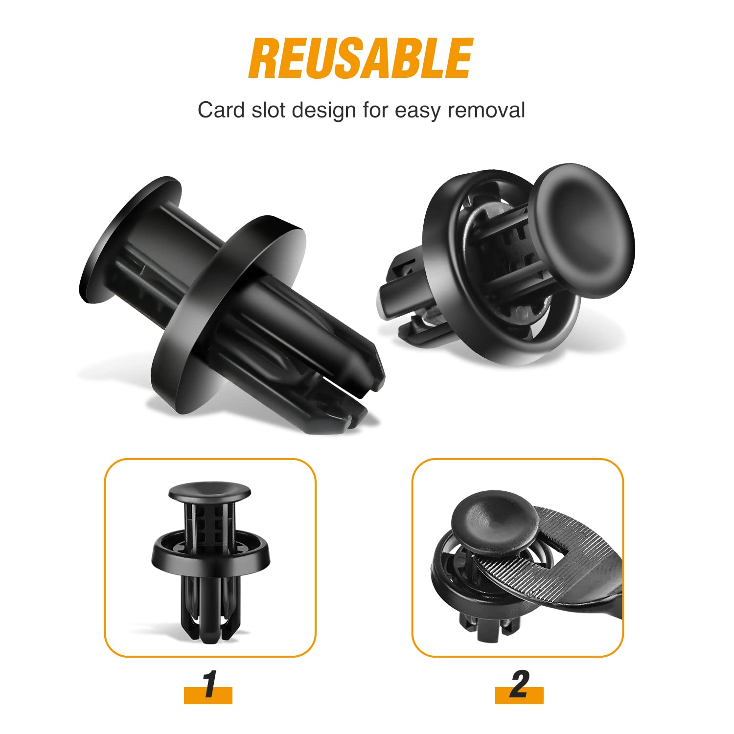 Gooacc 50Pcs Bumper And Wheel Well Liner Push-Type Retainer Fender Grille Under Cover Clips Oem:#91505-Tm8-003 Compatible With H