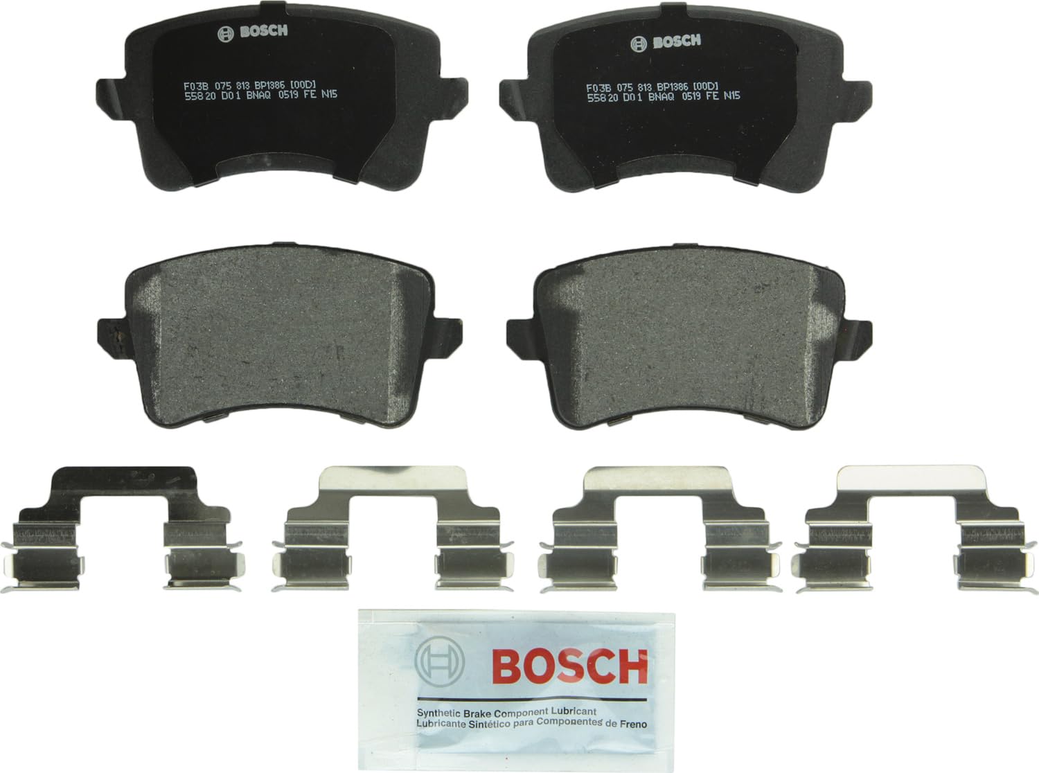 Bosch Bp1386 Quietcast Premium Semi-Metallic Disc Brake Pad Set - Compatible With Select Audi A4, A4 Allroad, A4 Quattro, A5, A5 Quattro, Allroad, Q5, S4, S5, Sq5; Rear