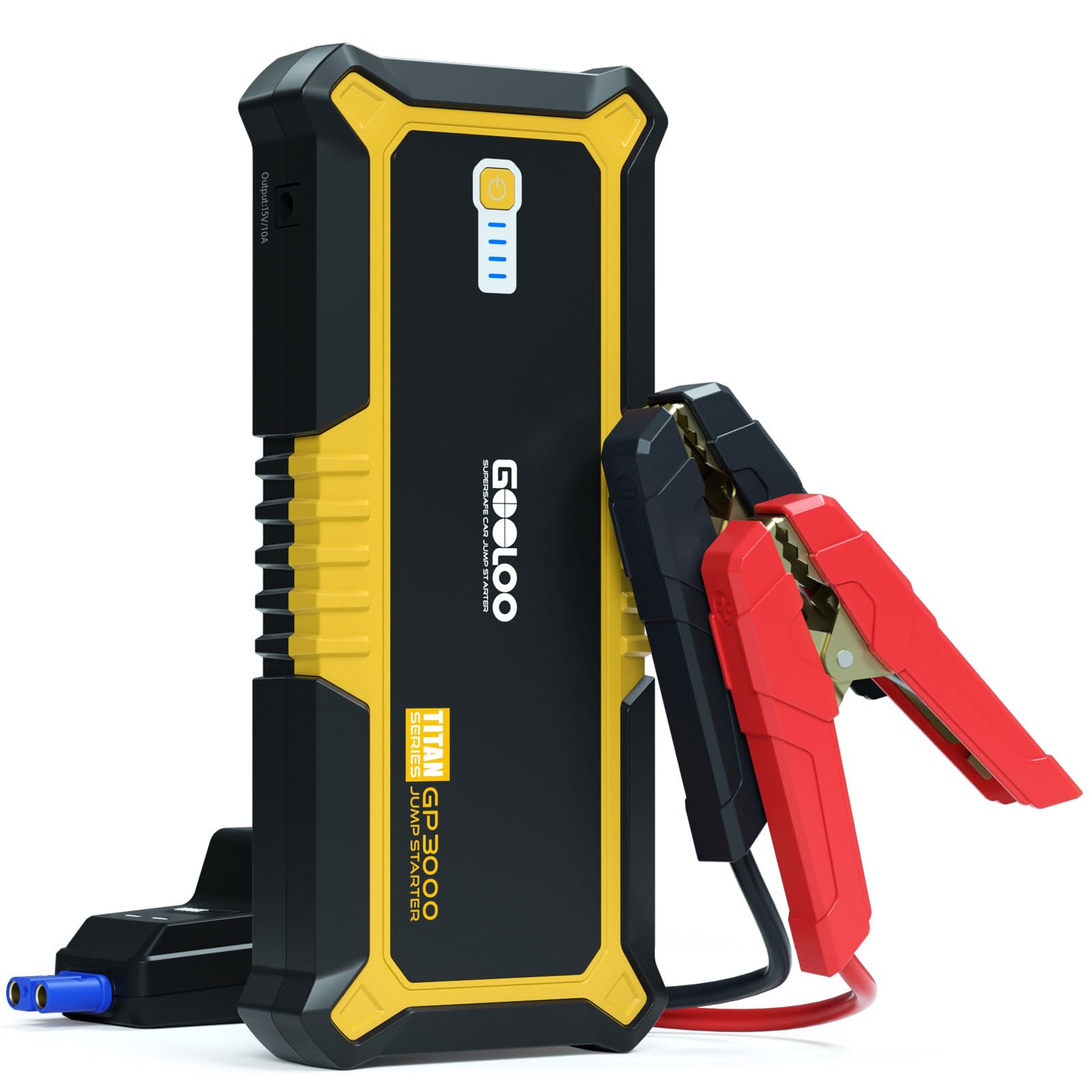GOOLOO GP3000 Jump Starter - 3000A Portable Battery Booster for 10.0L Gas & 8.0L Diesel, Red, USB Quick Charge