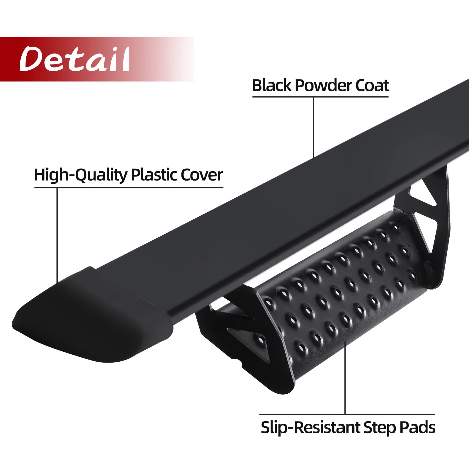 OTHOWE Drop Down Running Boards, Black, 3 Inch Hoop Style, Compatible with 2007-2021 Tundra Crew Max Cab, Carbon Steel, 2 Pieces